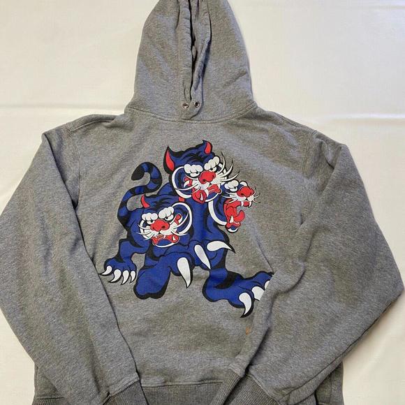 Mens KENZO Gray Kansai Yamamoto Tiger Cartoon Popover Hoodie Sz S